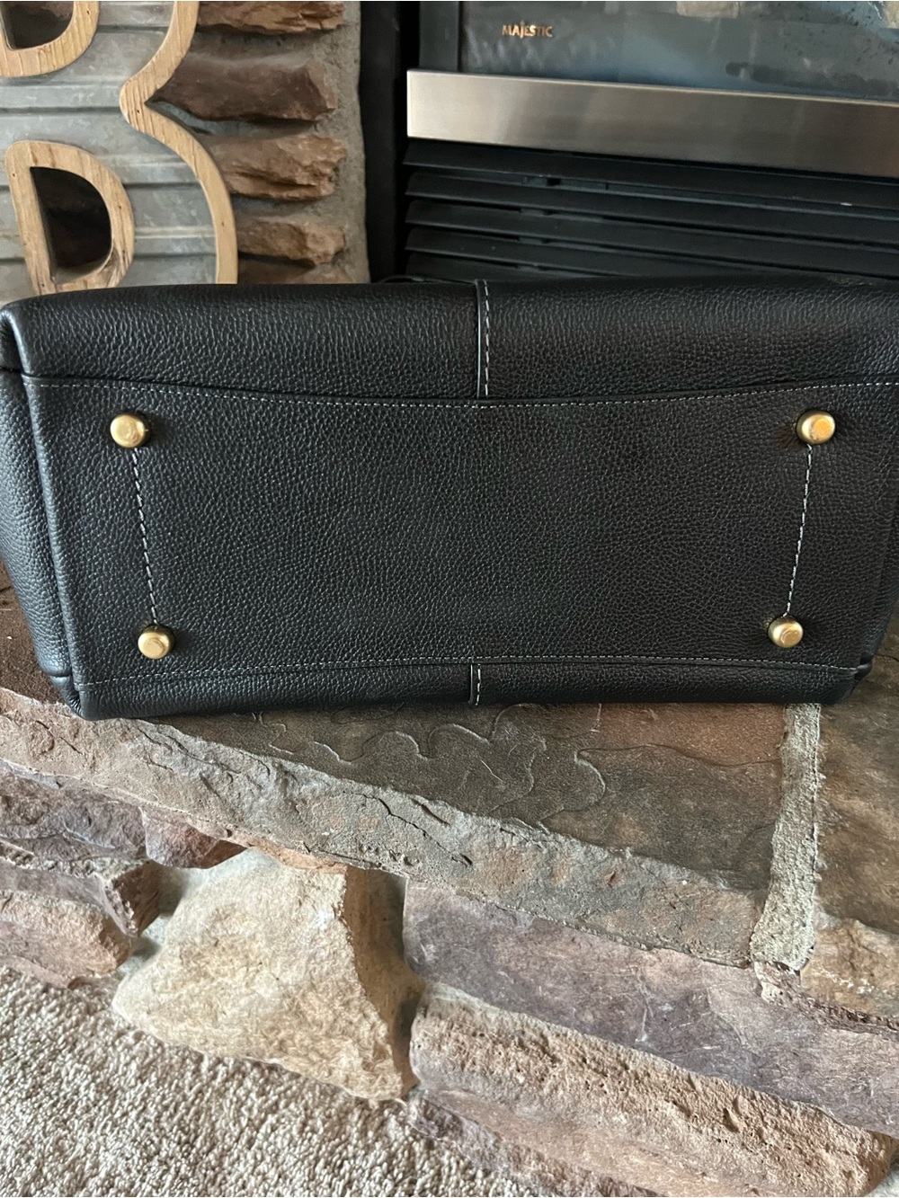 Coach Black Pebbled Leather Shoulder Tote Lana - Picture 2 of 6